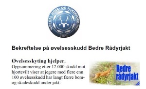 Rådyr øvelsesskudd